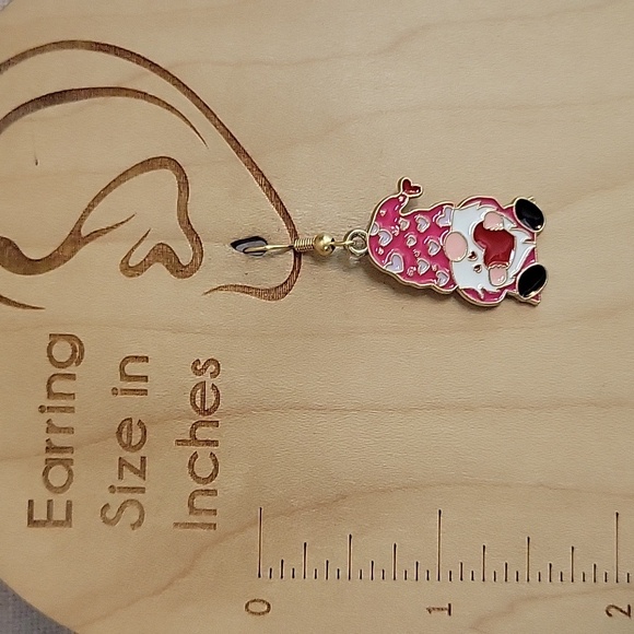 Pink Heart Valentine Gnome Earrings - Picture 5 of 7